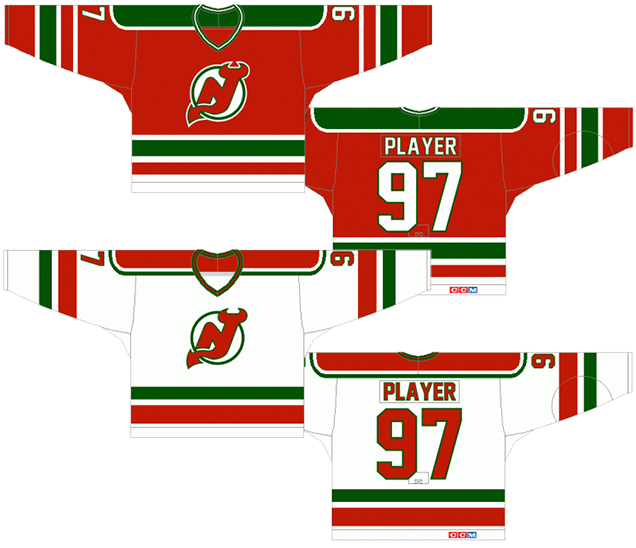 devils red green jersey