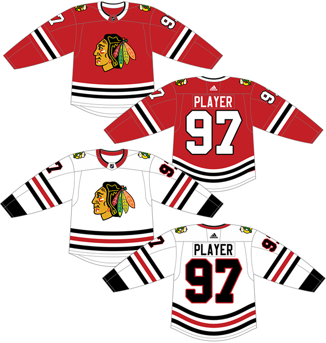 what color is the blackhawks home jersey