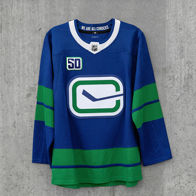 vancouver canucks 50th anniversary jersey