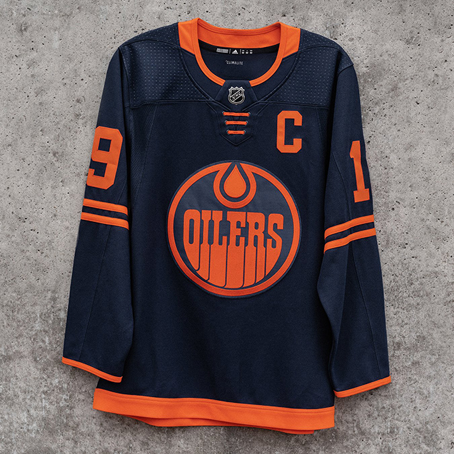oilers black and orange jersey
