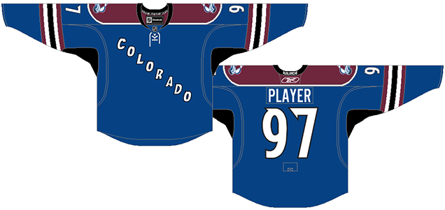 foot on colorado avalanche jersey