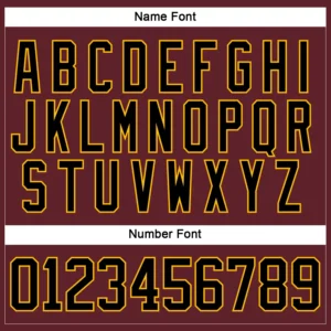 Custom Burgundy Hockey Jersey with Black-Gold - Image 2
