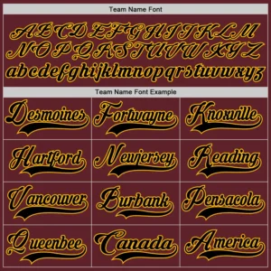 Custom Burgundy Hockey Jersey with Black-Gold - Image 3