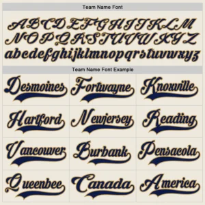 Custom Cream Hockey Jersey with Navy-Old Gold - Image 3