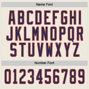 Custom Cream Hockey Jersey with Navy-Orange - Image 2