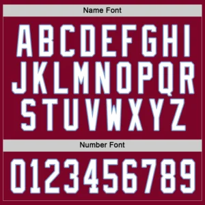 Custom Maroon Hockey Jersey with White-Light Blue - Image 2