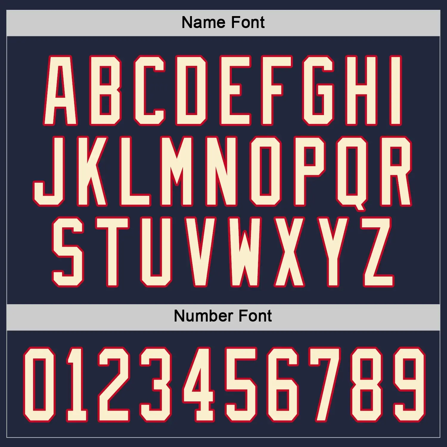 Custom Navy Hockey Jersey with Cream-Red - Image 2