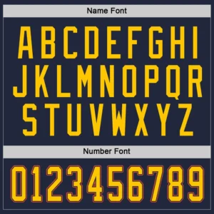 Custom Navy Hockey Jersey with Gold-Orange - Image 2