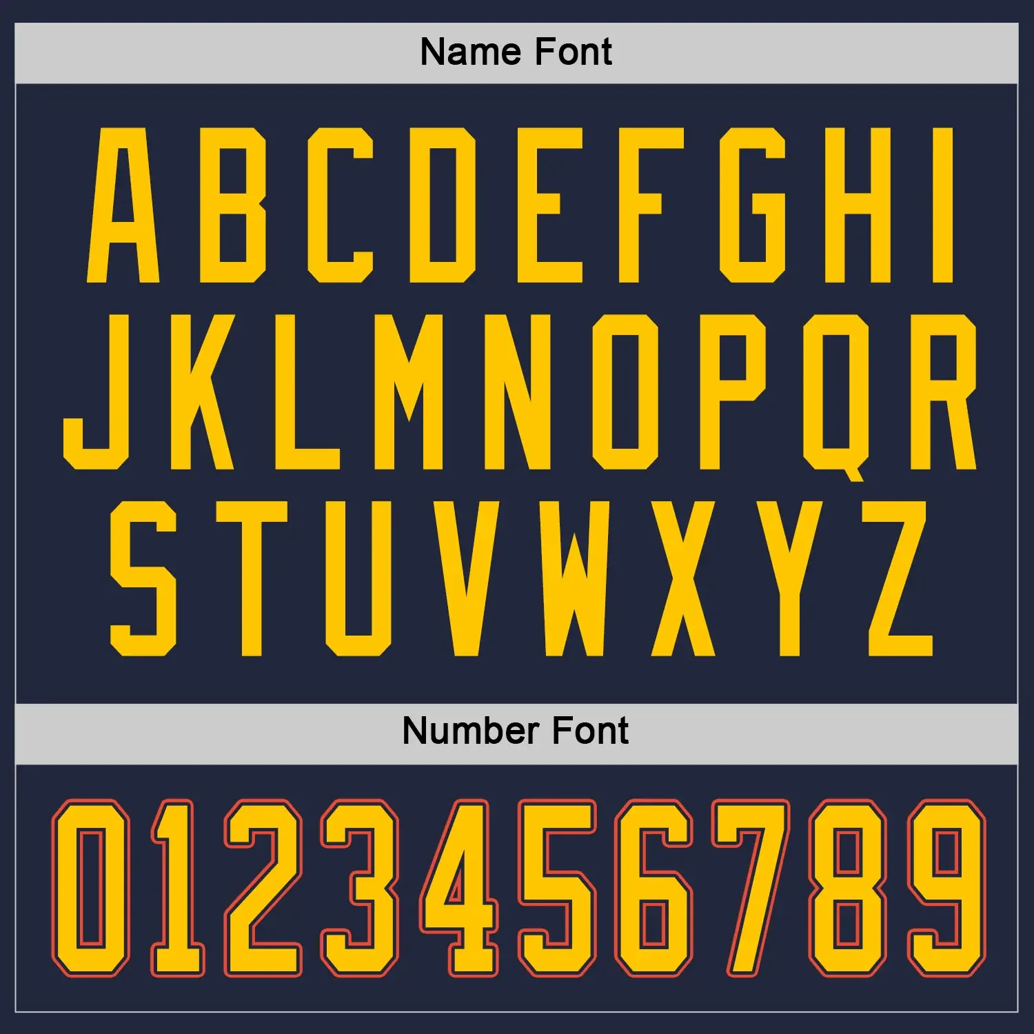 Custom Navy Hockey Jersey with Gold-Orange - Image 2