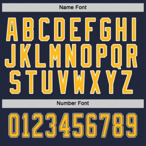 Custom Navy Hockey Jersey with Gold-White - Image 2