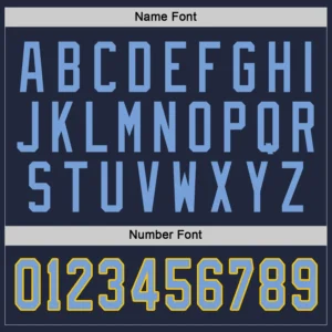 Custom Navy Hockey Jersey with Light Blue-Gold - Image 2