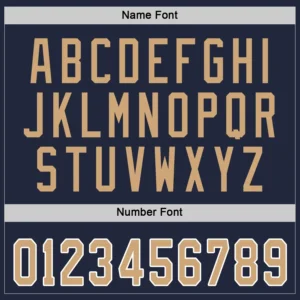 Custom Navy Hockey Jersey with Old Gold-White - Image 2