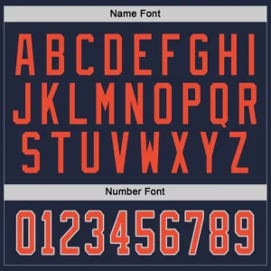 Custom Navy Hockey Jersey with Orange-Gray - Image 2
