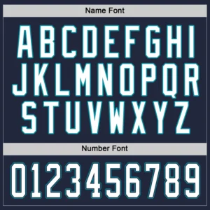 Custom Navy Hockey Jersey with White-Teal - Image 2