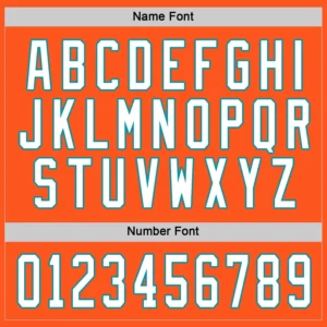 Custom Orange Hockey Jersey with White-Teal - Image 2