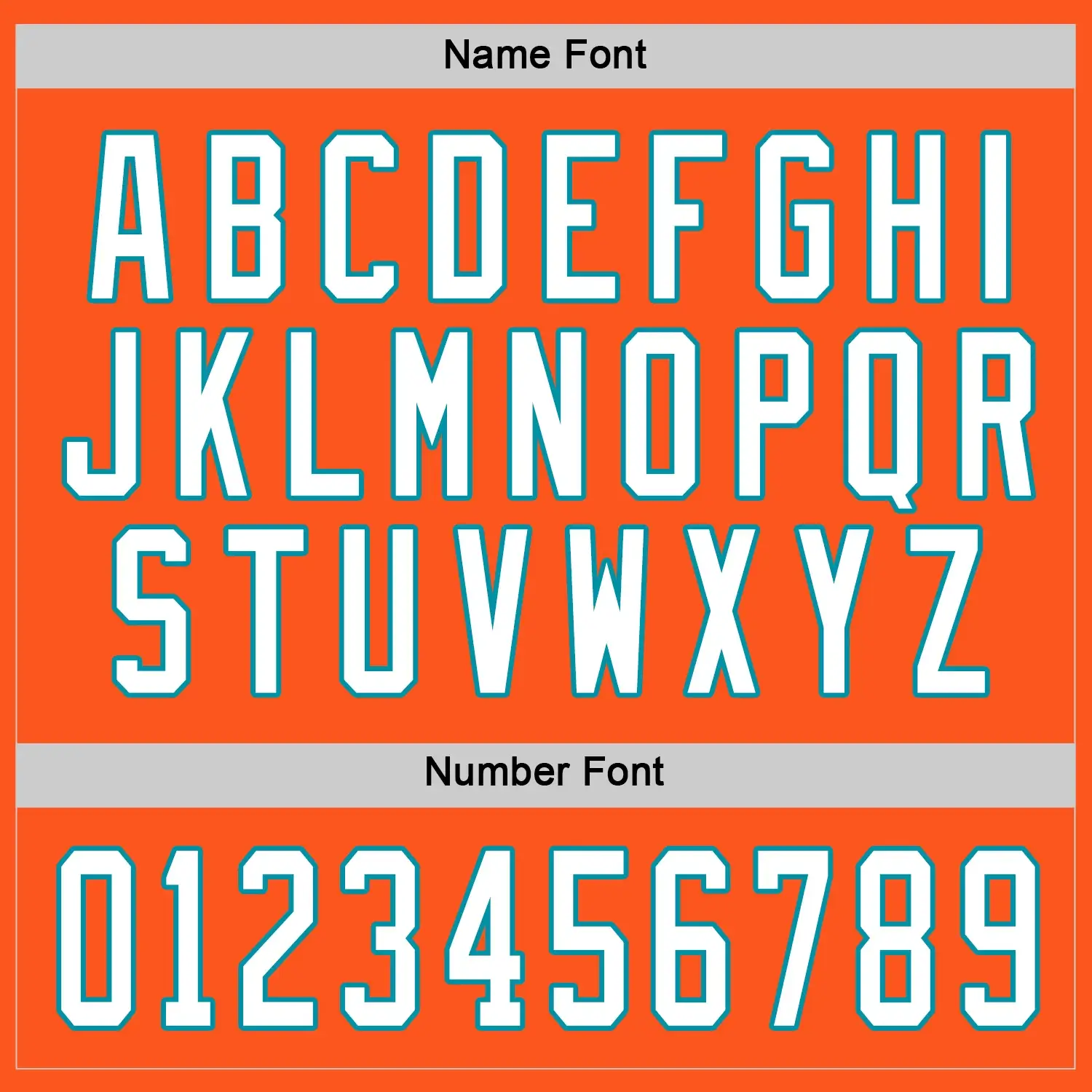 Custom Orange Hockey Jersey with White-Teal - Image 2