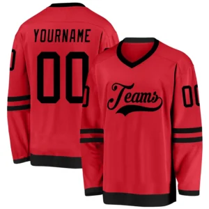 Custom Red Hockey Jersey with Black