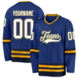 Custom Royal Hockey Jersey with White-Navy